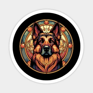 Alsation Dog Lovers - German Shepherd Art Nouveau Style Magnet